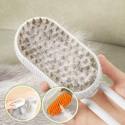 brosse à chat - couleur blanche avec les poils