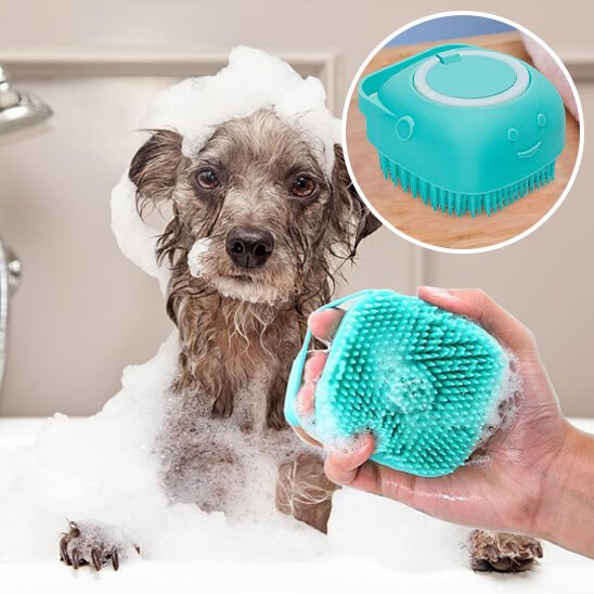 brosse pour chien - poils de silicone doux