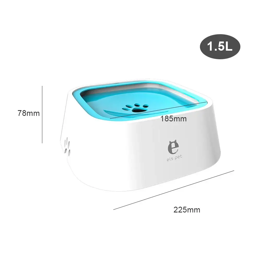 gamelle pour chien - les dimensions de la gamelle bleu et blanche
