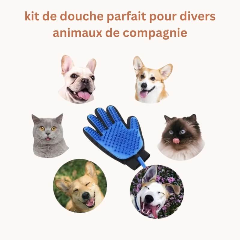 Adaptabilité gant de toilettage