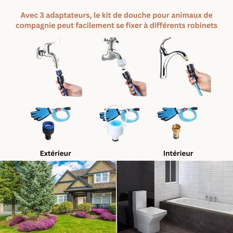 Adaptabilité gant de toilettage