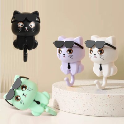 porte manteau mural chat cartoon - toutes les couleurs