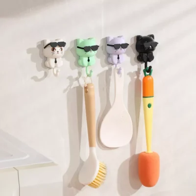 porte manteau mural chat cartoon - brosses de bain