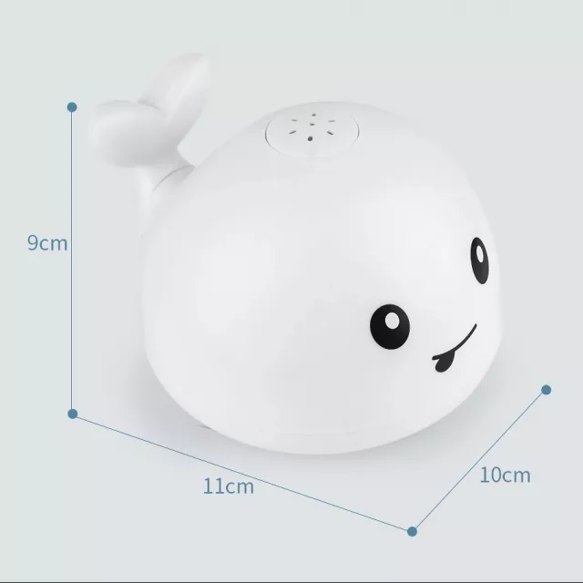 jouet baignoire bebe dauphin arroseur - face devant avec les dimensions