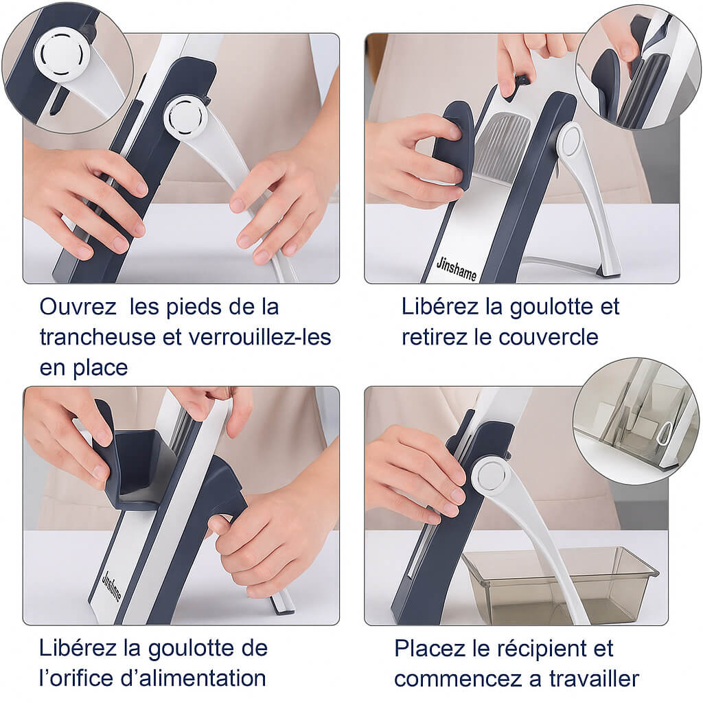 Mandoline manuelle multifonction - comment utiliser