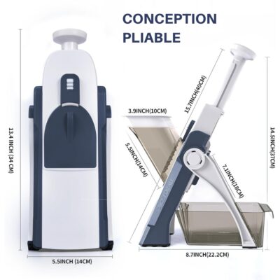 Mandoline manuelle multifonction - conception pliable