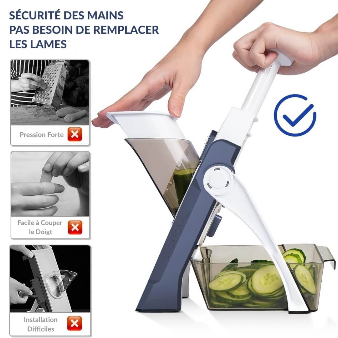 Mandoline manuelle multifonction - sécurité des mains pas besoin de remplacer les lames
